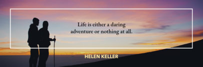 Twitter Header Maker for a Quote Against an Adventure Background