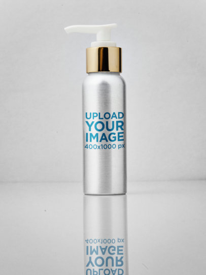 Label Mockup of a Metallic Cream Bottle a6630
