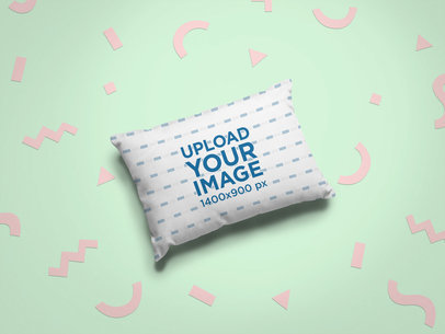 Mockup of a Pillow Surrounded by Fun Cut Out Shapes 24968