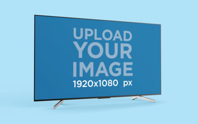 Mockup for a TV with a Solid Color Background