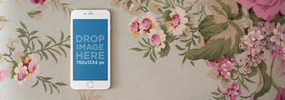 iPhone Mockup of an iPhone Lying on Top of a Table