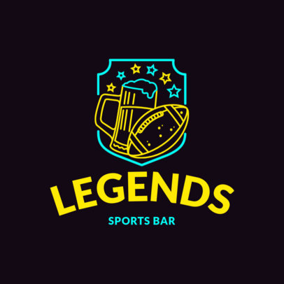 Neon Style Logo Maker for a Sports Bar 