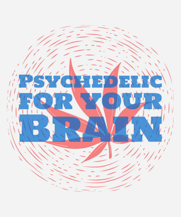 Placeit - Marijuana T-Shirt Design with Psychedelic Style
