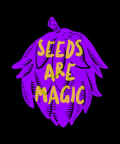 T-Shirt Design Template with Cannabis Imagery 
