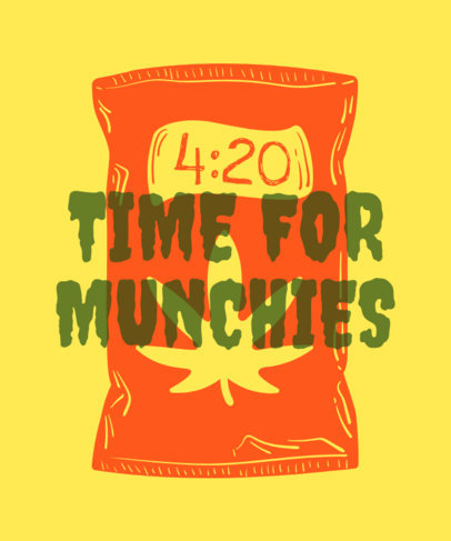 Funny T-Shirt Design Template with Marijuana Themed Images 