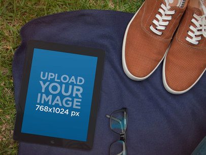 Black iPad Picnic And Glasses