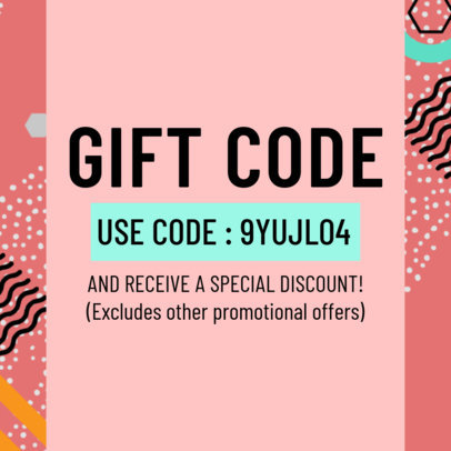 Online Coupon Design Template for Gift Codes