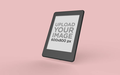 Kindle Mockup Floating Angled on a Plain Surface