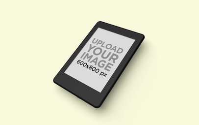 Kindle Mockup Lying over a Flat Background