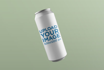 Can Mockup Floating Against a Solid Background