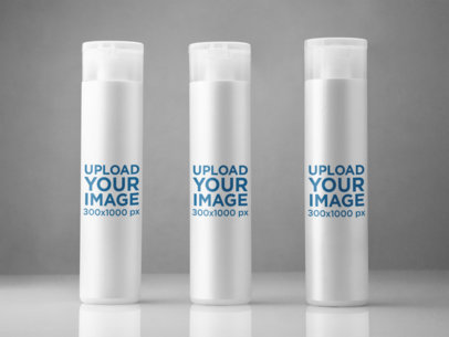 Label Mockup Featuring a Set of Shampoo Bottles a6632