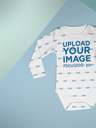 Sublimated Onesie Mockup Displayed in a Colorful Setting