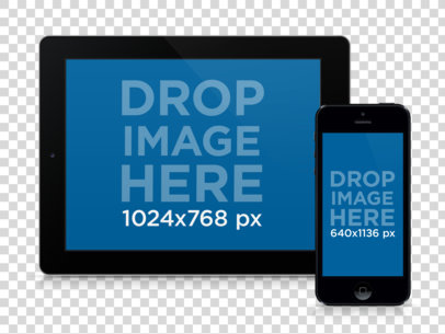 iPad Mockup Featuring an iPhone and a Transparent Background