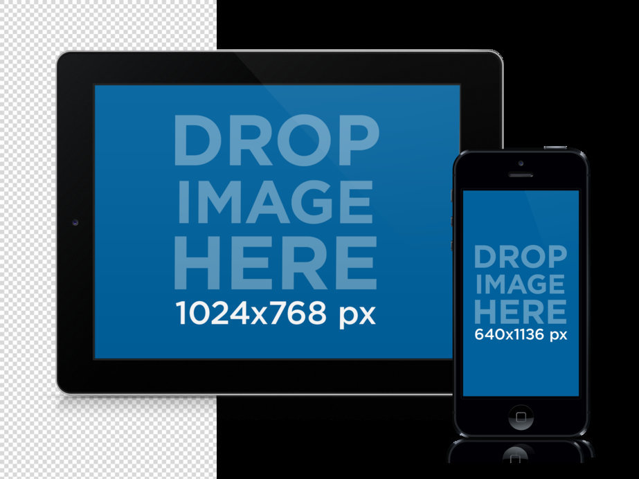 iPad Mockup Featuring an iPhone and a Transparent Background