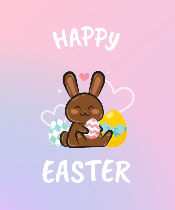 Simple Easter Bunny T-Shirt Design Template