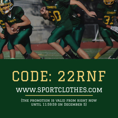 Coupon Template for a Sports Clothing Discount