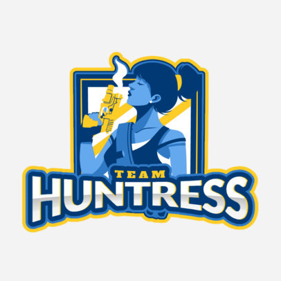 Gaming Logo Maker Featuring a Female Shooter