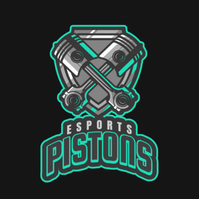 Logo Maker for a Racing Gamer Team with Motor Parts Clipart 1745e