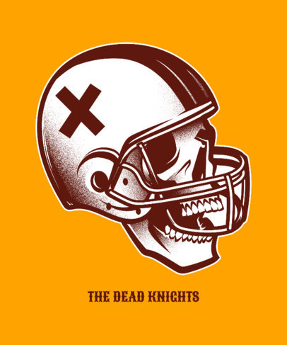 Tee Design Template with a Football Skull Clipart