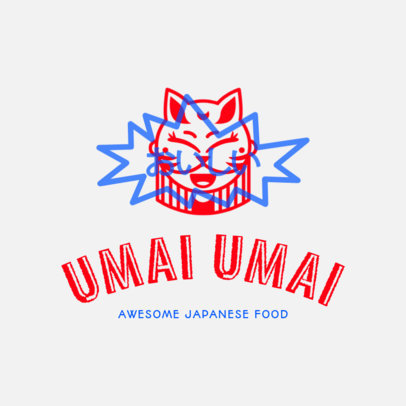 Japanese Food Logo Creator with Funny Cat