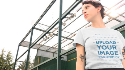 Tee Video Featuring an Edgy Woman with a Pixie Cut 23266