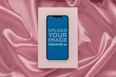 Mockup of an iPhone XS in a Sensual Satine Setting 25961