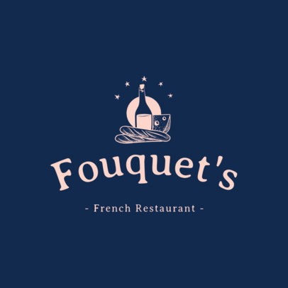 French Food Logo Generator with a Wine Clipart