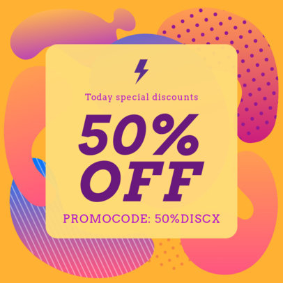 Coupon Design Template With Colorful Patches