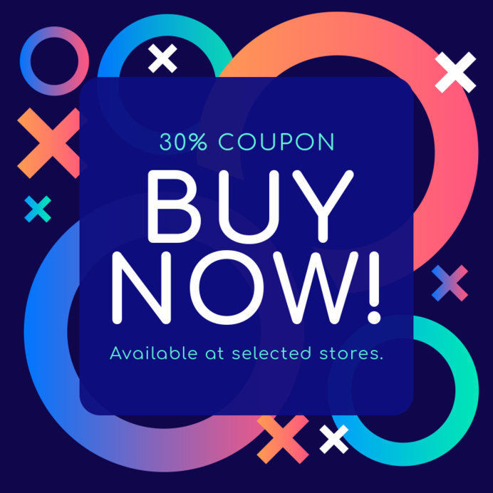 Placeit - Coupon Design Template with Vibrant Colored Figures