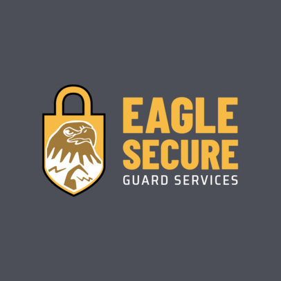Security Logo Creator with an Eagle and a Lock Art 
