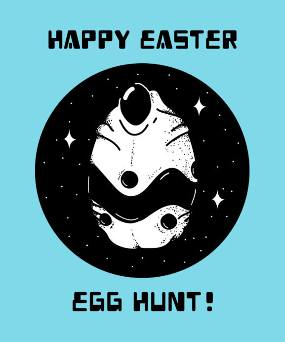 Alien T-Shirt Design Template with Funny Easter Quote 