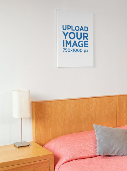 Print Canvas Mockup Featuring a Girly Room 