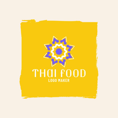 Thai Restaurant Logo Maker with a Minimalist Flower 