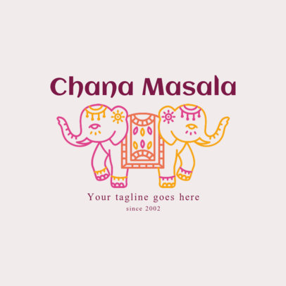 Restaurant Logo Maker with Colorful Indian Graphics