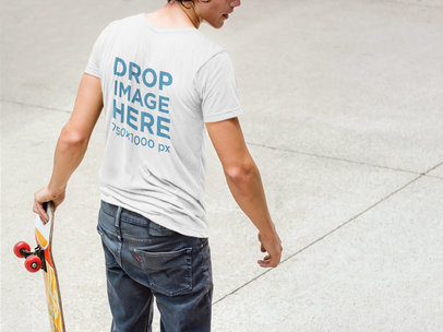 T-Shirt Mockup of a Male Skateboarder at a Skate Park a6088