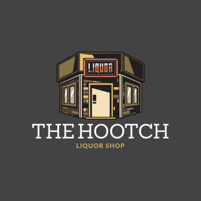 Logo Generator Featuring a Liquor Store Illustration Clipart
