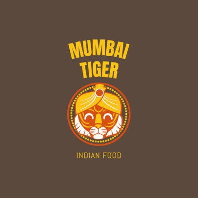 Indian Food Logo Maker with a Friendly Tiger Graphic