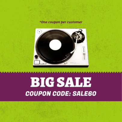 Big Music Sale Code Coupon Design