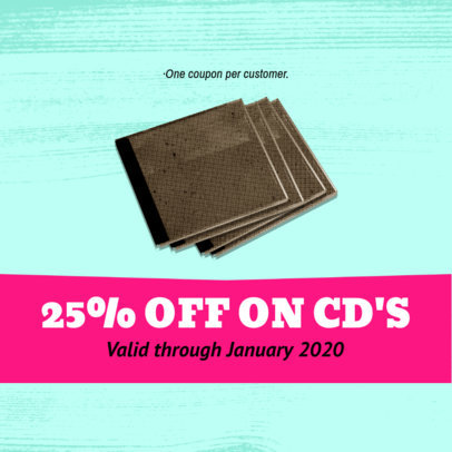 Discount Coupon Template for a Music Store