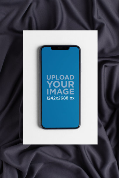 iPhone 11 Pro Max Mockup Featuring a Silky Background
