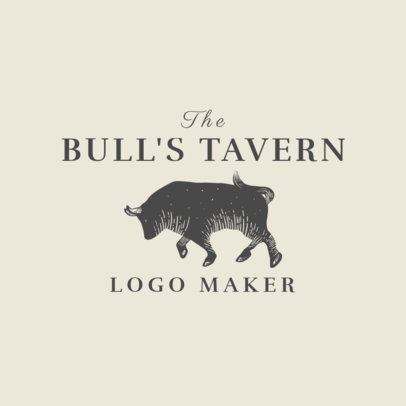 Spanish Restaurant Logo Maker with Bull Clipart