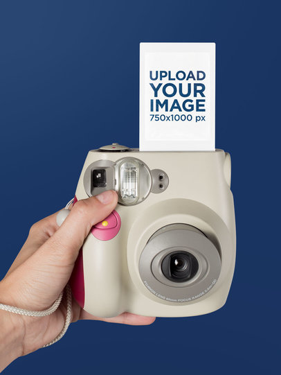 Instax Frame Mockup of a Camera in Selfie Position 26163