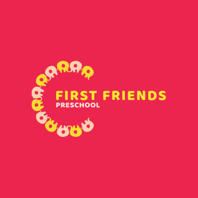 Cute Preschool Logo Template