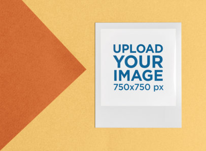 Polaroid Frame Mockup of a Cool Instant Picture on a Colored Background