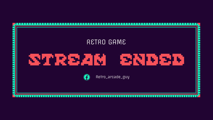 Placeit - Twitch Ending Screen Overlay Maker with Retro Video Game Fonts