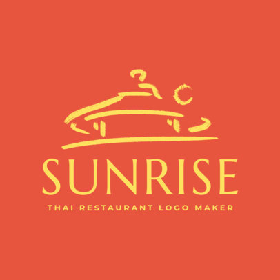 Logo Maker for a Thai Food Restaurant with Minimalistic Clipart 