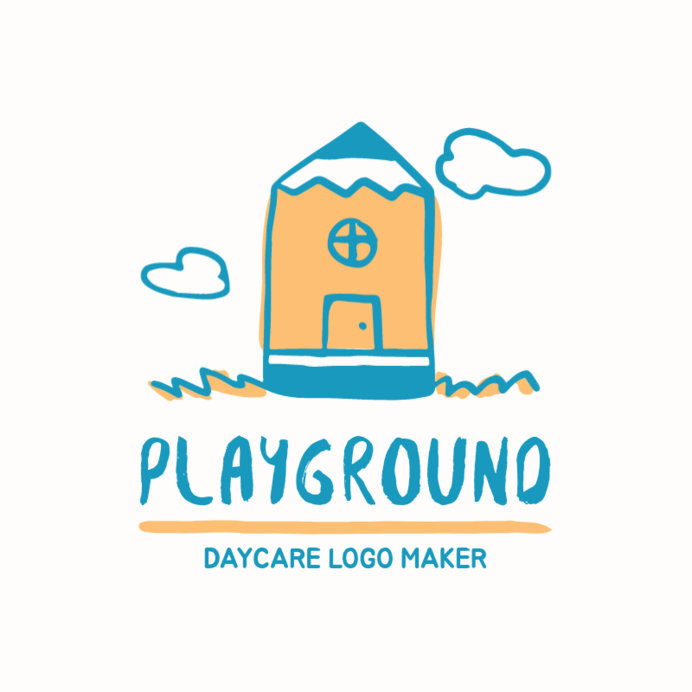 Placeit - Cute Day Care Logo Template with Hand Drawn Illustrations