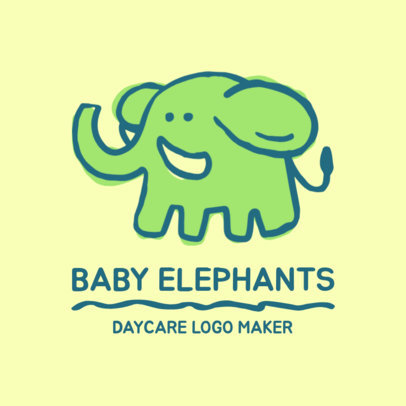 Day Care Logo Maker with Elephant Illustrations