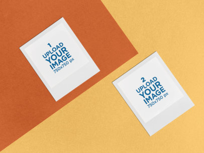 Polaroid Frames Mockup Featuring a Minimalistic Background 26299