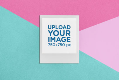 Polaroid Picture Frame Mockup Against a Multicolor Background 26292